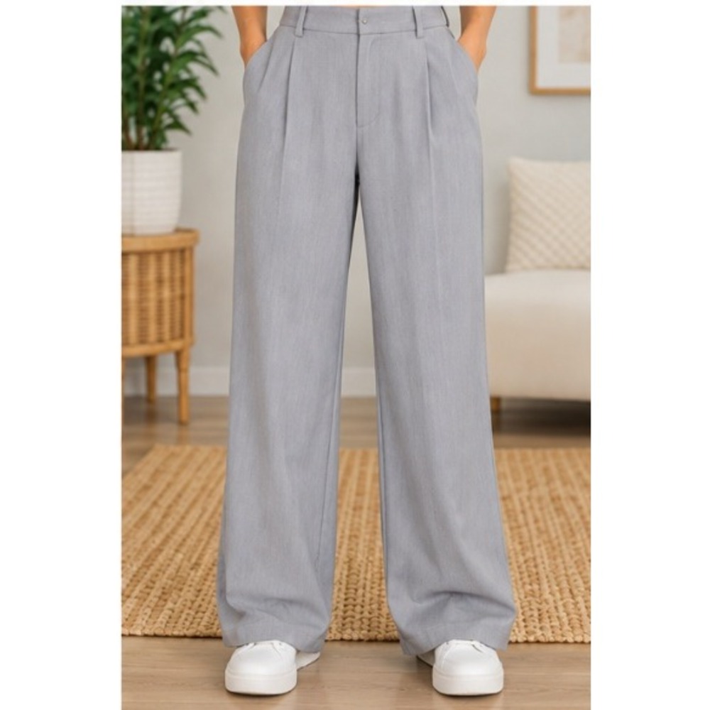 Abercrombie and Fitch Womens Grey High Waisted Straight Leg Dress Trousers_255